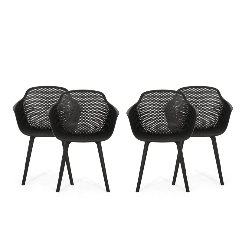 Artha Premium All-Weather Wicker Outdoor Dining Armchair, Black