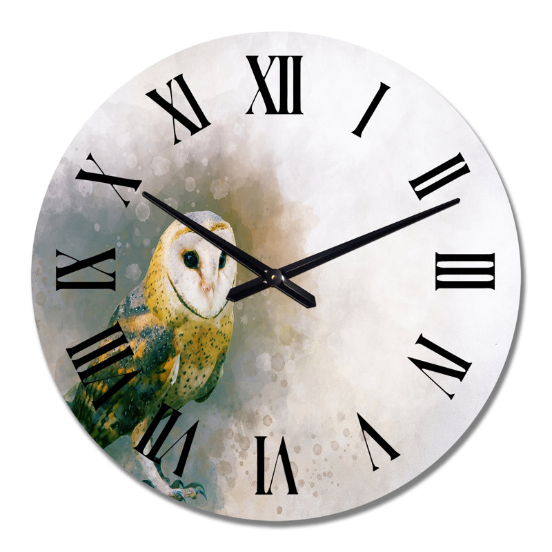 Portrait d'une chouette effraie - Horloge murale traditionnelle, Moyen