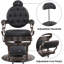 Fauteuil de barbier robuste de 26 po d'épaisseur rétro avec structure en métal, fauteuil de salon pivotant, similicuir-895438290-895438293