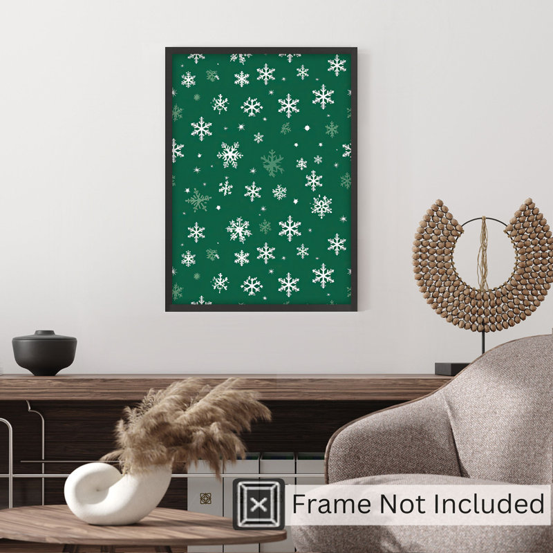 «Landscape and Nature Let it Snow Green», reproduction d'art moderne sans cadre, H 7 po x l 5 po