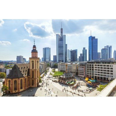 Skyline Of Modern Frankfurt - Wrapped Canvas Photograph
