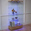 Vitrine moderne en verre avec 2 grands tiroirs et lumières DEL-206747327