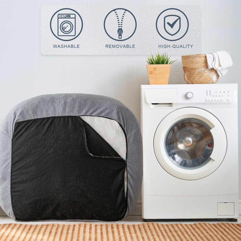 Fauteuil à billes en polyester, Polyester gris