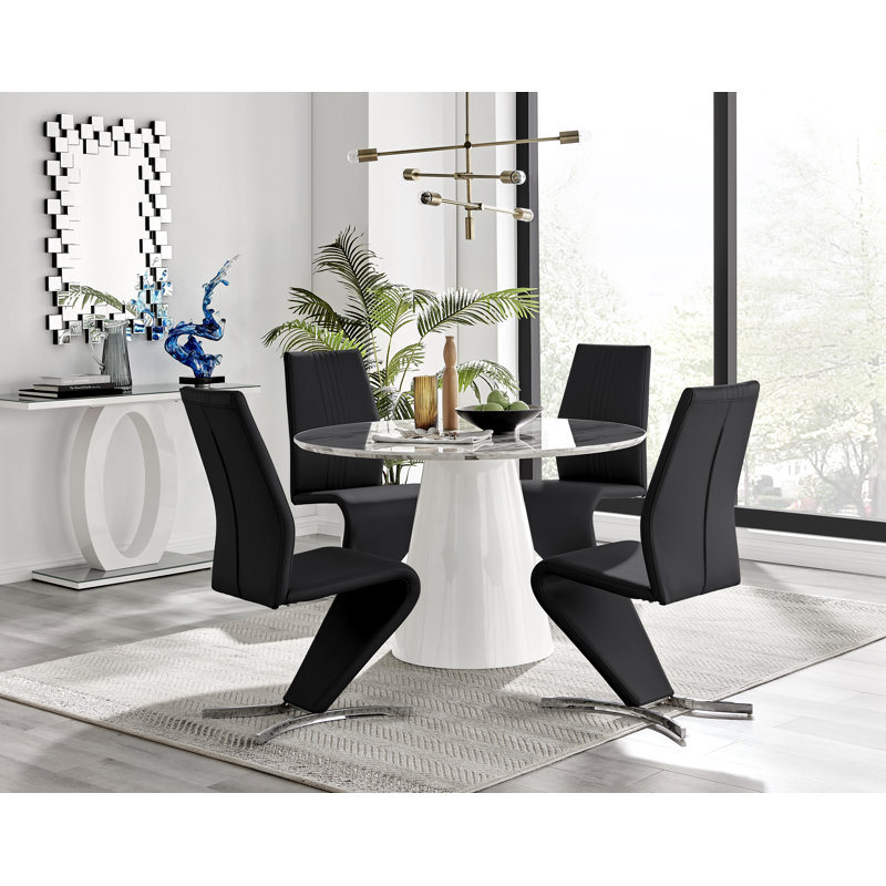 Eubanks 4 - Person Dining Set, Black