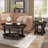 3-Piece Antique Finish Coffee Table Set – Heat-Resistant Veneer, Easy Assembly for Living Room-1136537570