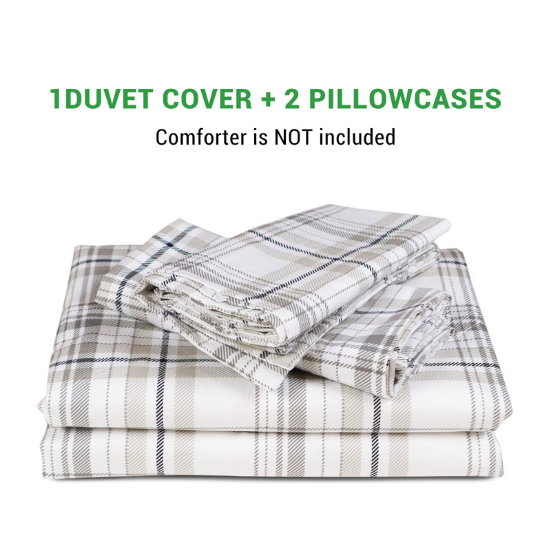 Gogreen Luxury 100% Cotton King Duvet Cover Floral, Soft & Breathable 2 Pieces King Bedding Sets, Pattern King Comfy Duvet Cover, with Zipper Closure, Includes 1 x Pillowcase, 1 x Duvet Cover