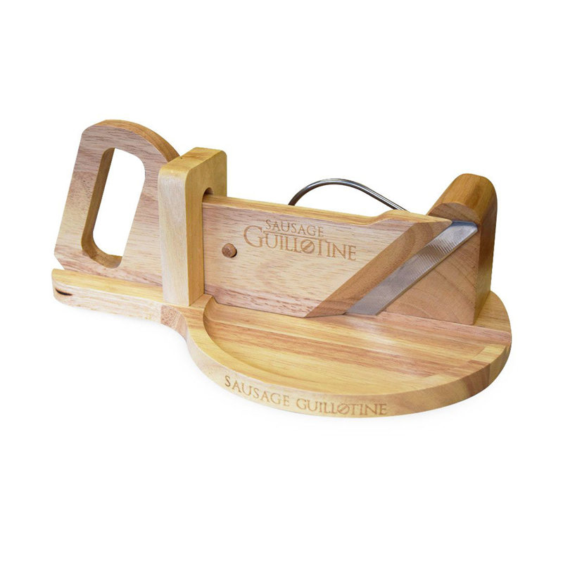 Mikamax Rubberwood Sausage Guillotine - Brown