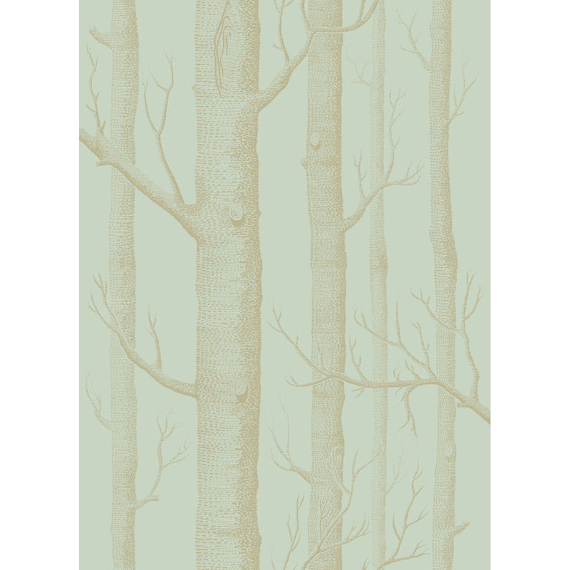 Whimsical Floral Wallpaper Roll, Green/Gold