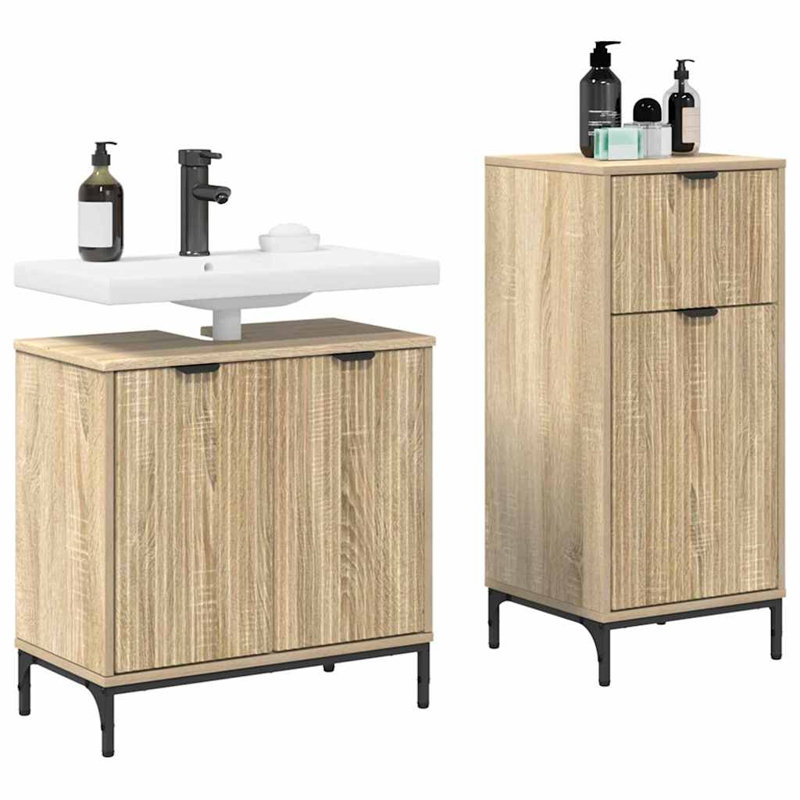 Bathroom Storage Furniture Set, Sonoma Oak