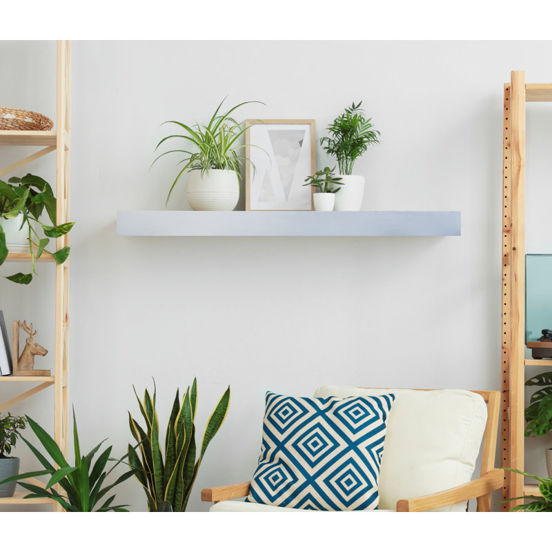 Baxlee Oak Floating Shelf, Gray, 3" H x 34" W x 6" D