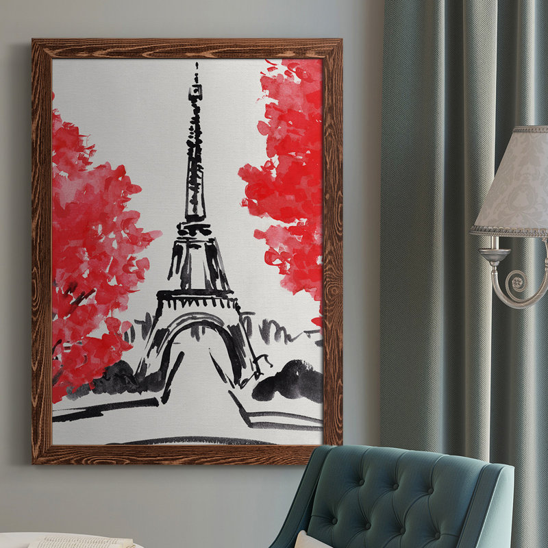 Day In Paris I, reproduction d'art sur toile, H 37,5 po x l 27,5 po x P 1 po, Érable