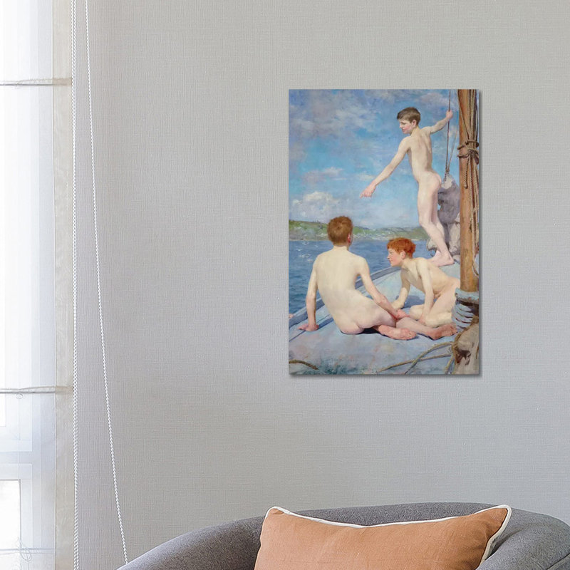 The Bathers by Henry Scott Tuke - Wrapped Canvas Painting, 66.04 cm H x 45.72 cm W x 1.91 cm D