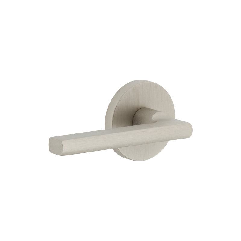 Viaggio Circolo Rosette Privacy (Bed & Bath) with Milano Lever, Satin Nickel, 2.375", Left