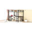 Lit mezzanine double en métal avec bureau et tablettes, lit mezzanine avec échelle et garde-corps, cadre de lit mezzanine pour chambre à coucher-1309034473