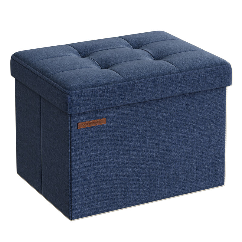 Storage Ottoman, Foldable Small Ottoman Foot Rest, 31 X 41 Cm Foot Stool, Ottoman With Storage, Load Up To 130 Kg, For Living Room, Bedroom, Dorm