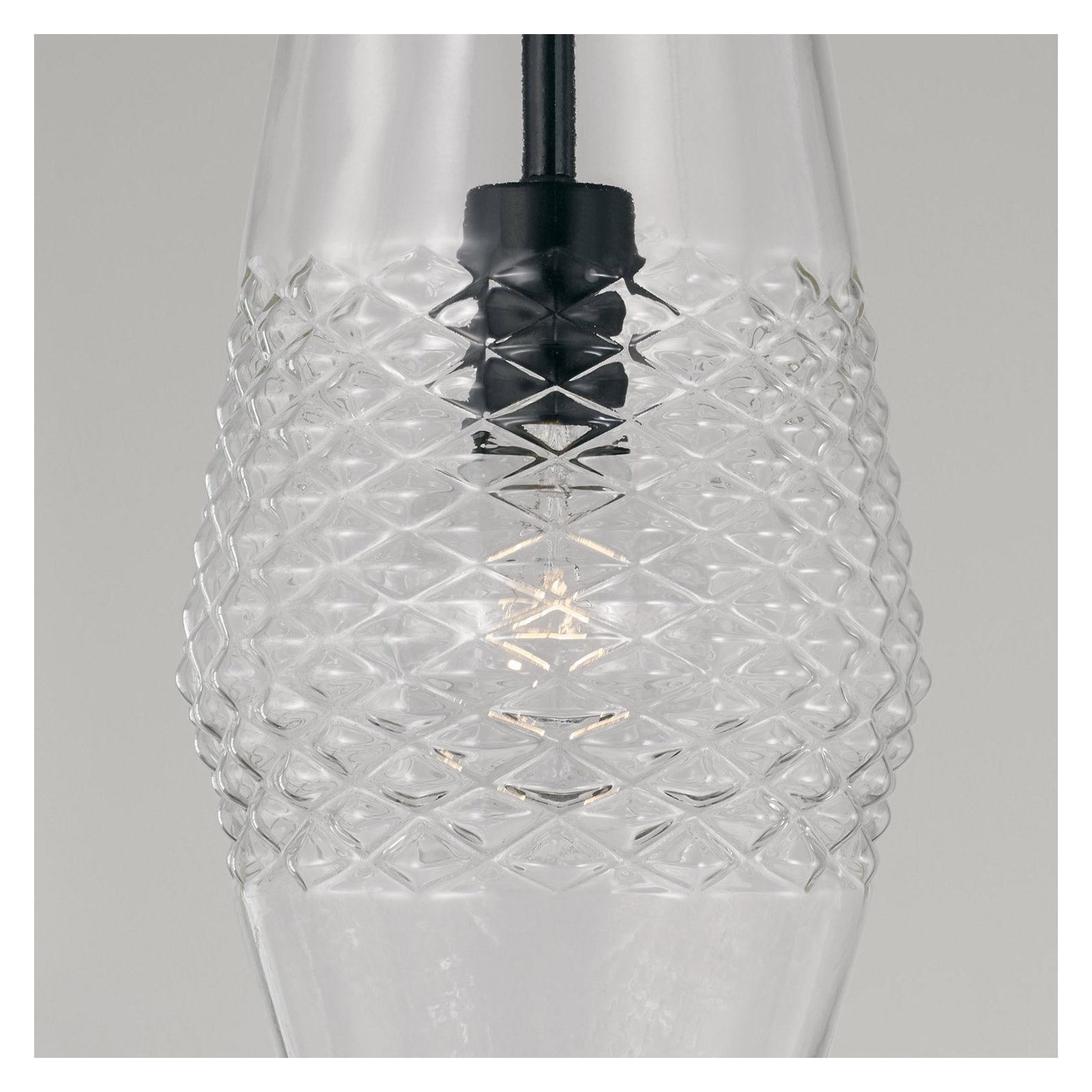 Single Light Glass Dimmable Pendant, Matte Black