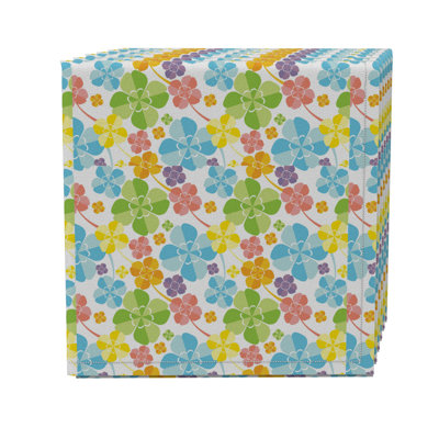 Fabric Textile Products, Inc. Napkin Set Of 4, 100% Cotton, 20X20", Colorful Shamrocks