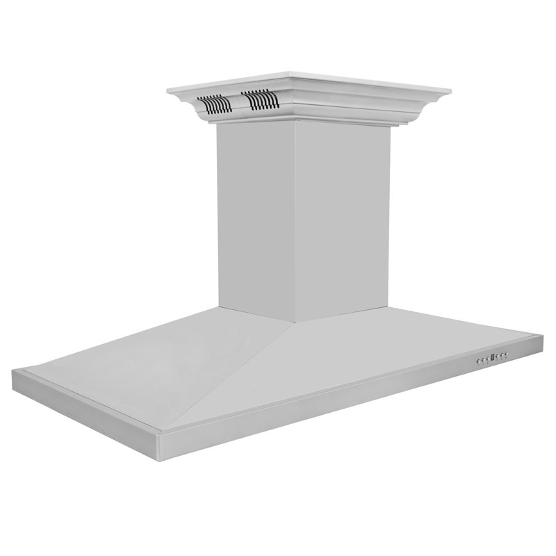 48" 400 CFM Ducted Island Range Hood in Silver