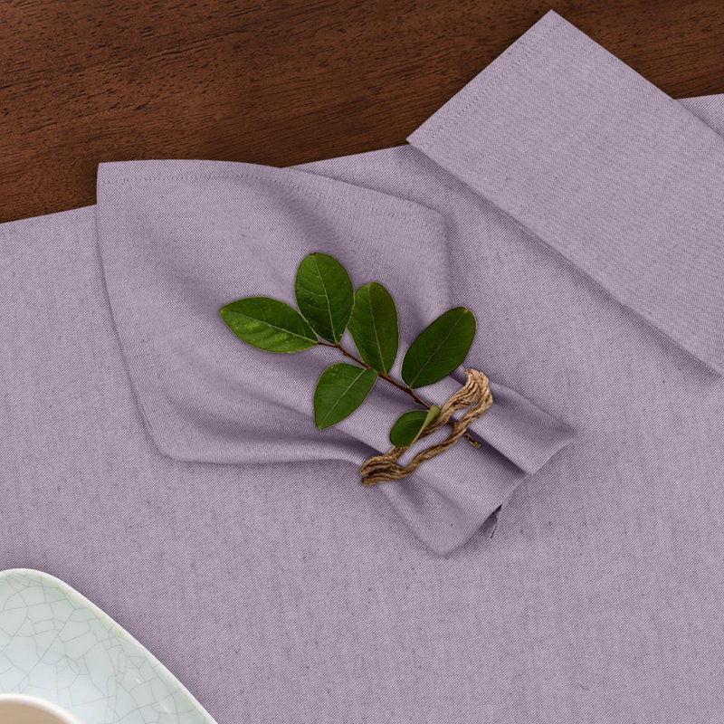 Serviette carrée en polyester et coton, Mauve
