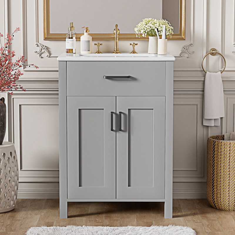 Ensemble de meuble-lavabo avec lavabo en céramique