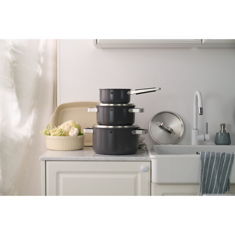 ZWILLING Pure 6-Pc Stainless Steel Cookware Set, Rose, Gray