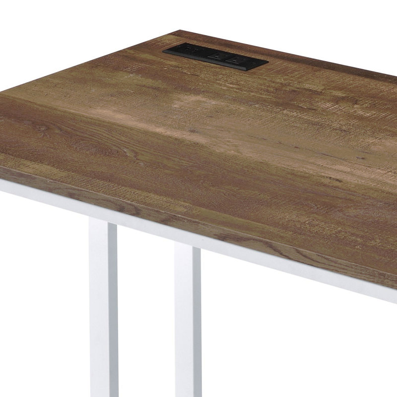 Bureau d'écriture Tyrese & Finish avec USB, Blanc