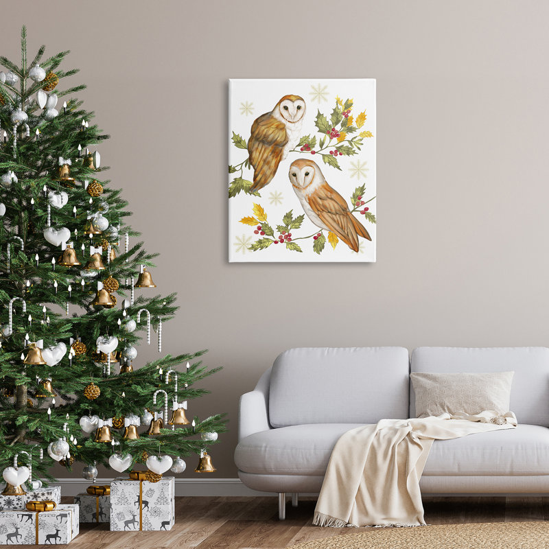 Peacely Barn Owl, H 40 po x l 30 po x P 1,5 po, Toile tendue