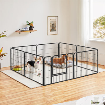 61.5cm H 8 Panel Metal Exercise Pen With Door