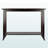 Sienna Tempered Glass Brown Finish Console Table With Large Shelf, 29.7" H X 39.77" W X 16.06" D