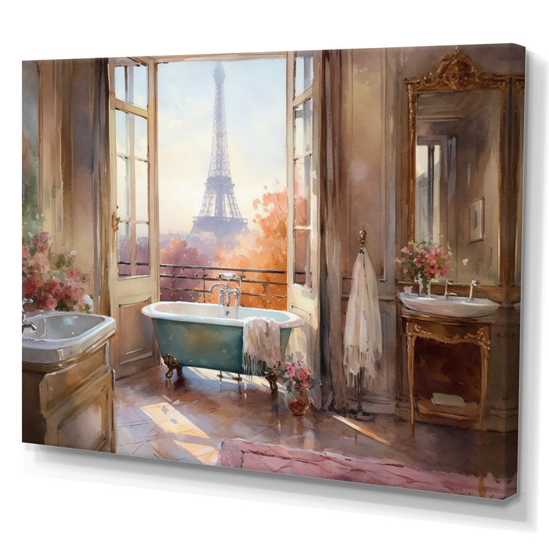 «Ursina Bathaign Bliss With A View Of The Eiffel Tower I», reproduction sur toile, H 24 po x l 32 po x P 1 po