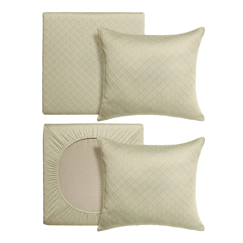 Housse de coussin élastique pour siège profond, housse de coussin de patio en tricot extensible, résistante à la décoloration, lavable à la machine, housse de remplacement intérieure / extérieure, s'adapte à plusieurs tailles, brun clair