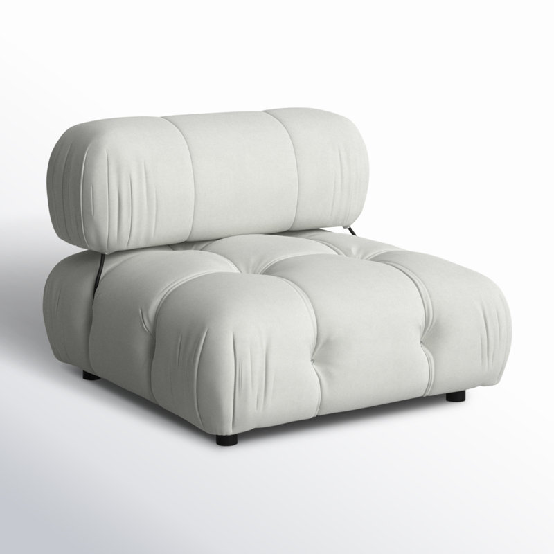 Mio Velvet Slipper Chair, Light Gray Velvet