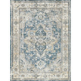 Antique Loom Blue/Beige Polyester powerloom Area Rug