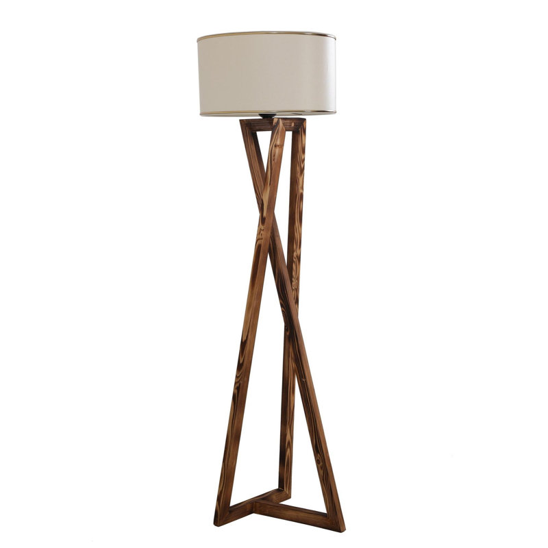 Lampe sur pied élégante en cuivre Luro, hauteur 59,1 pouces | Fabrication 100% métal, diamètre de l'abat-jour 17,7 pouces | Peinture séchée au four, douille E27 (60 W maximum) | Interrupteur marche / arrêt pratique | Parfait pour le salon et la cha