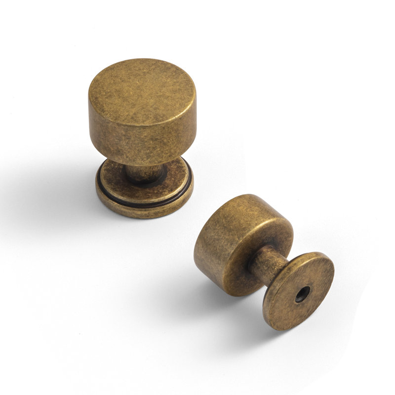 1" Diameter Circle Knob Multipack, Antique Brass