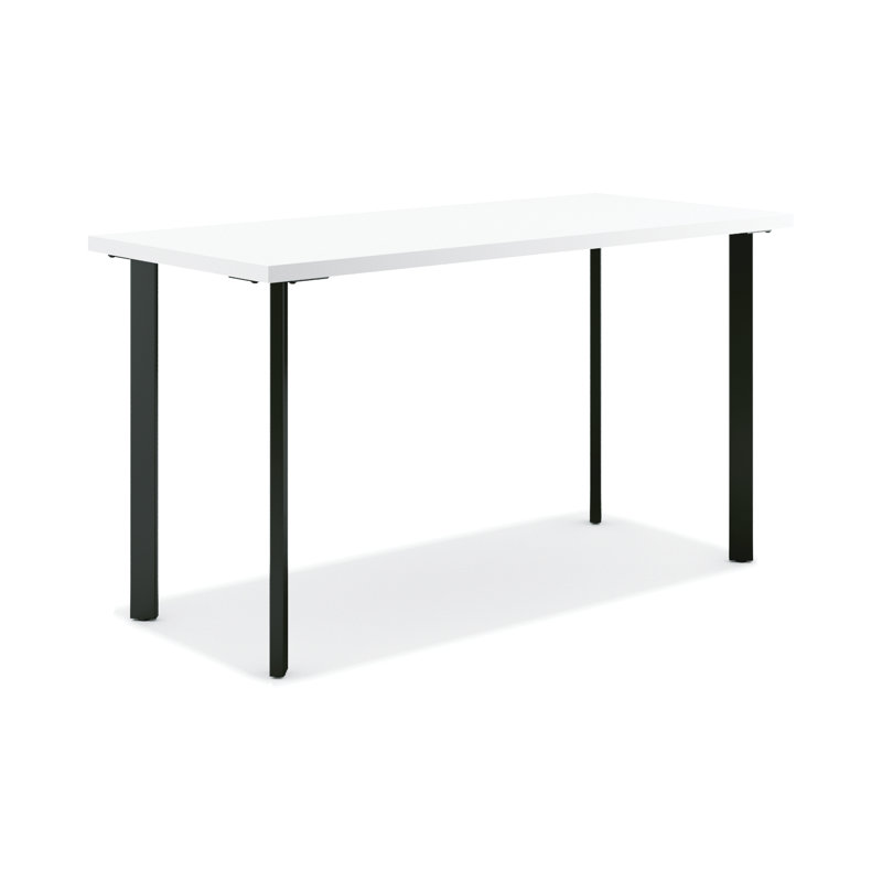 Bureau de table HON Coze, plateau blanc design, cadre noir, l 48 po, L 48 po x P 24 po, Designer blanc / noir