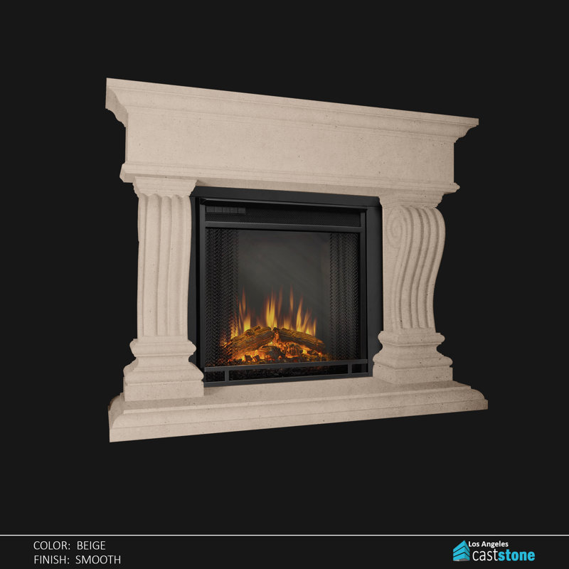 Nazo Fireplace Surround, Beige Smooth
