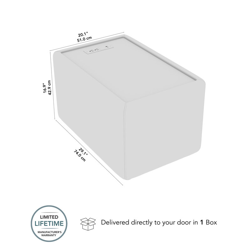 Table d'appoint modulaire avec station de charge Bush Business Furniture, Brouillard