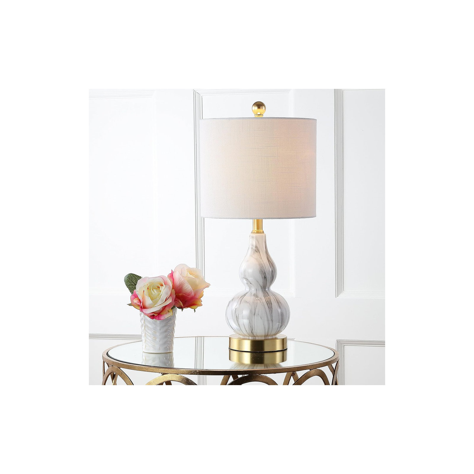 Galliano Table Lamp, Black/White
