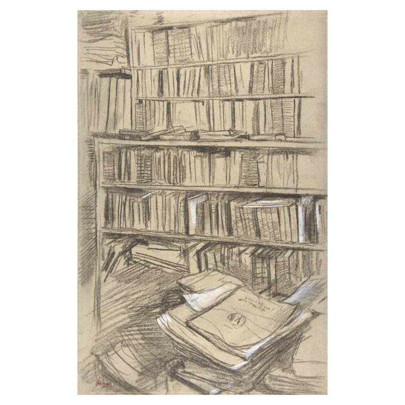Bibliothèque par Edgar Degas - Estampe numérique, H 40 po x l 32 po