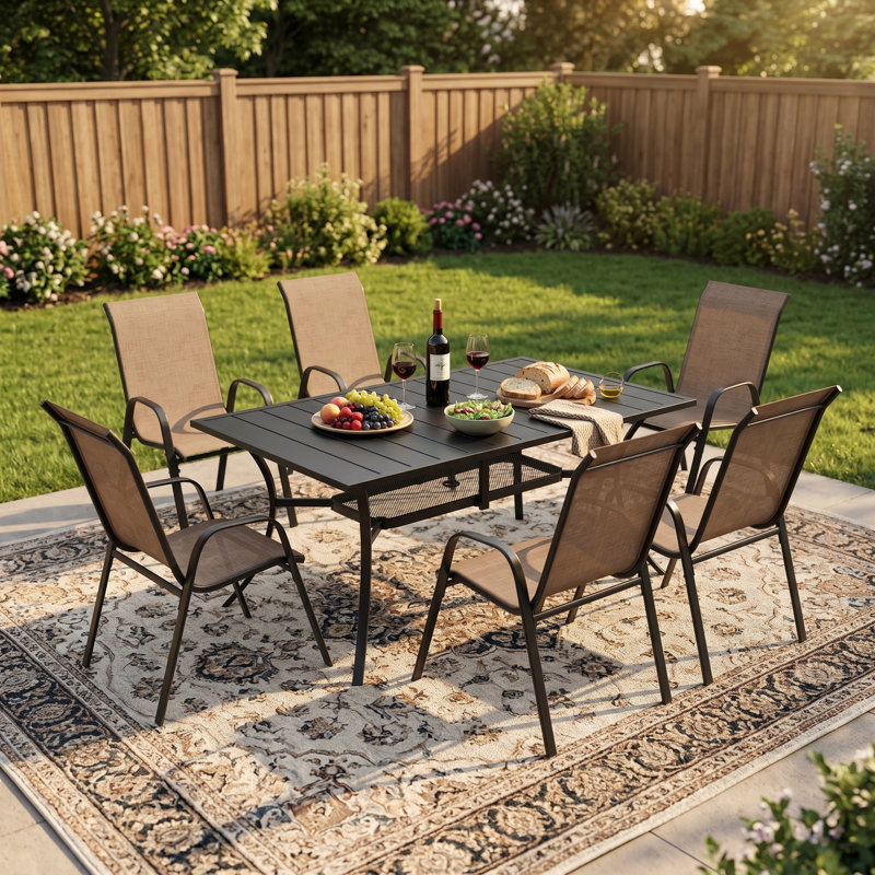 Ensemble repas pour 6 personnes, Noir / brun