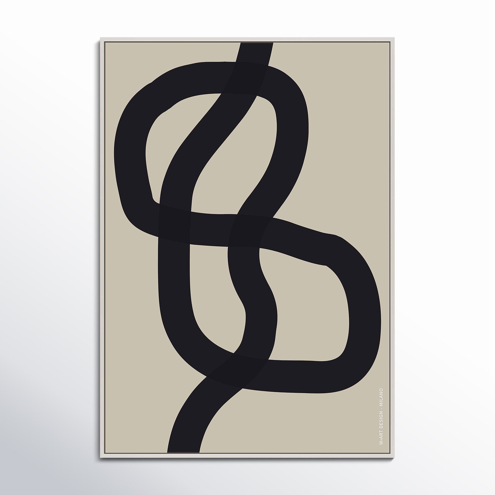 Bombay "Intertwined 1" Print by Romina Gadler, White Framed Canvas, 38" H x 26.5" W x 1.25" D