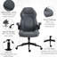 Chaise d'ordinateur gris foncé, fonction inclinable et réglable pour plus de confort à dossier haut en gris, sur mesure