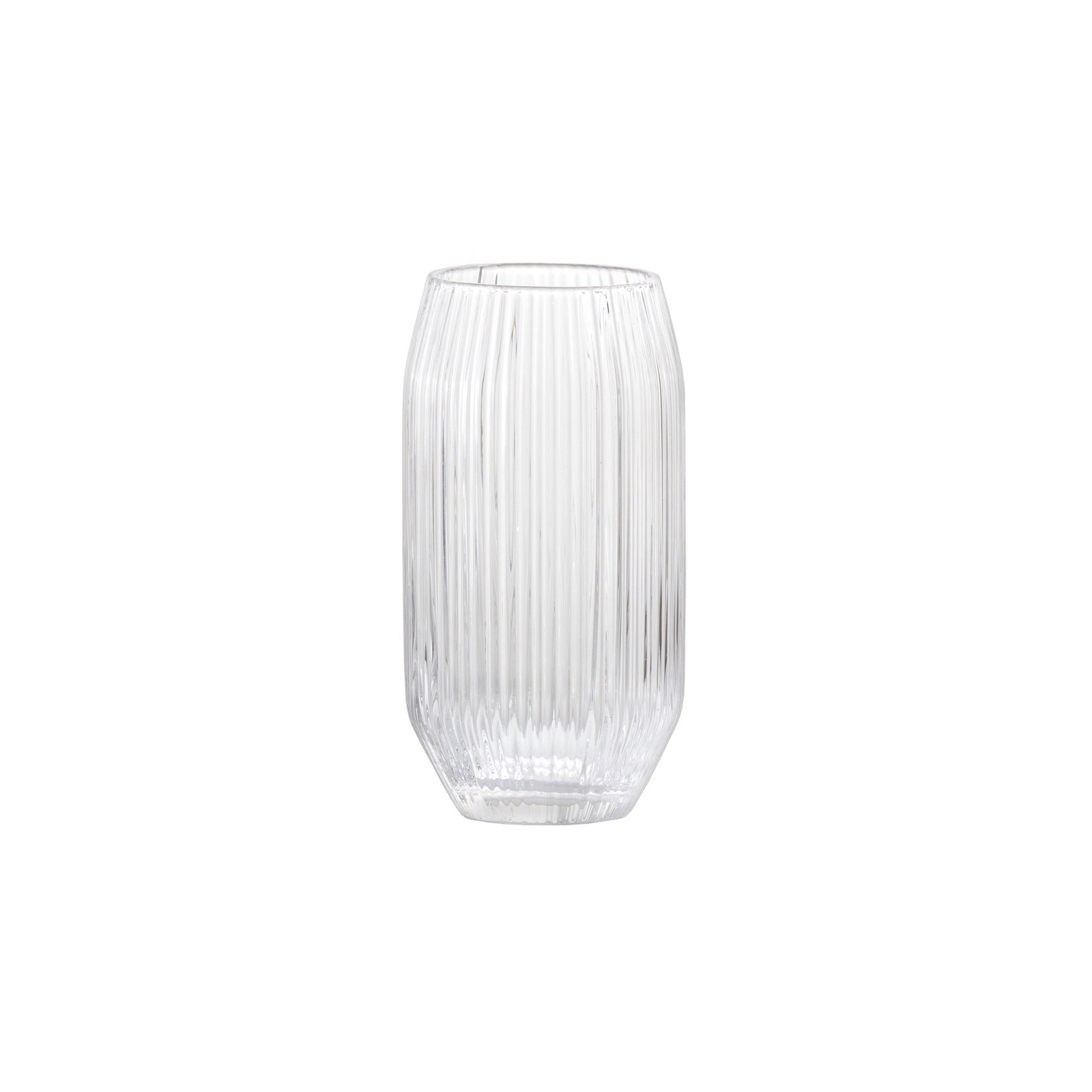 Ribbed Highball Glass, Textured Clear