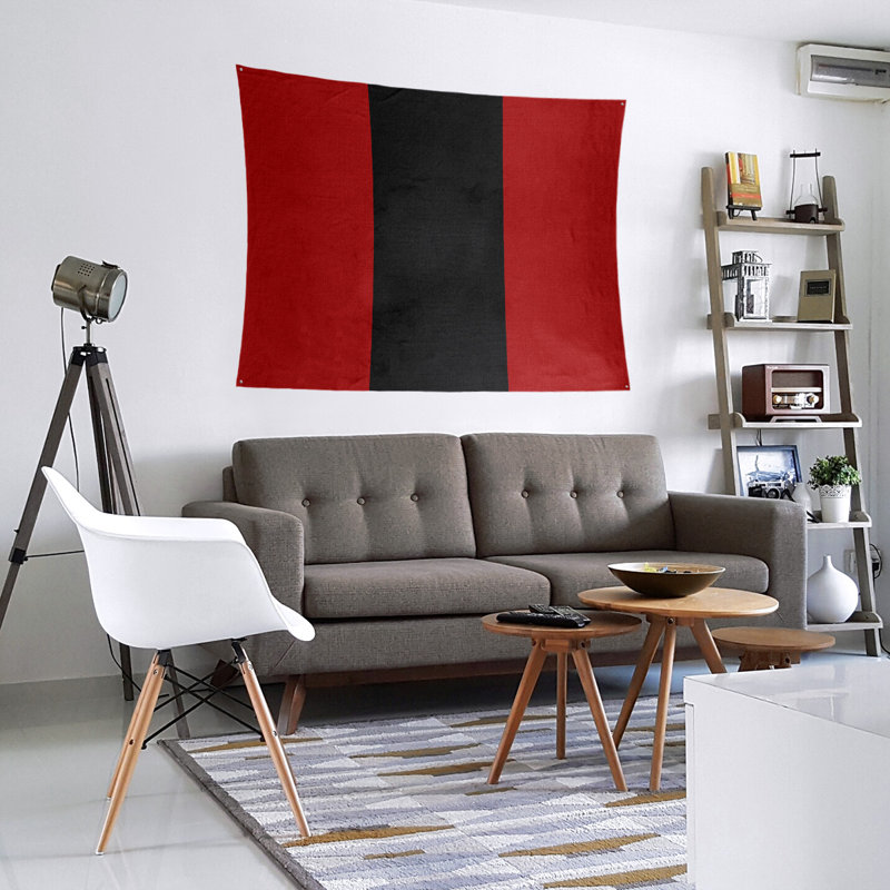 Tapisserie en polyester San Francisco, H 68 po x l 80 po, Rouge / Noir