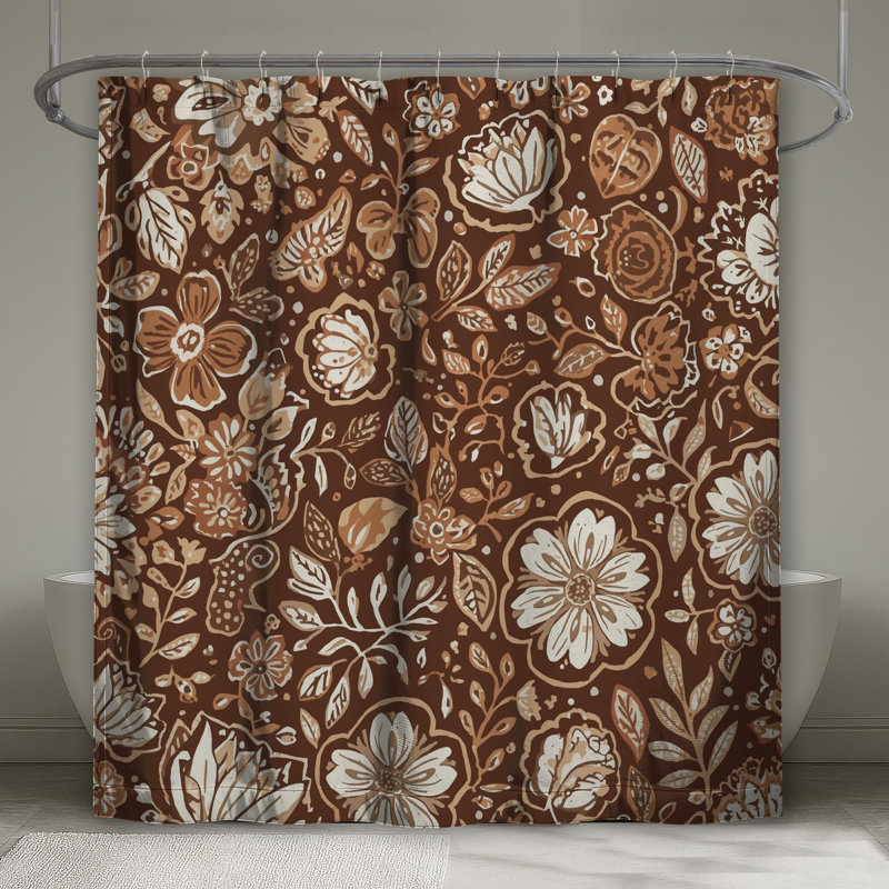Rideaux de douche à motif floral, 70 po L x 72 po H