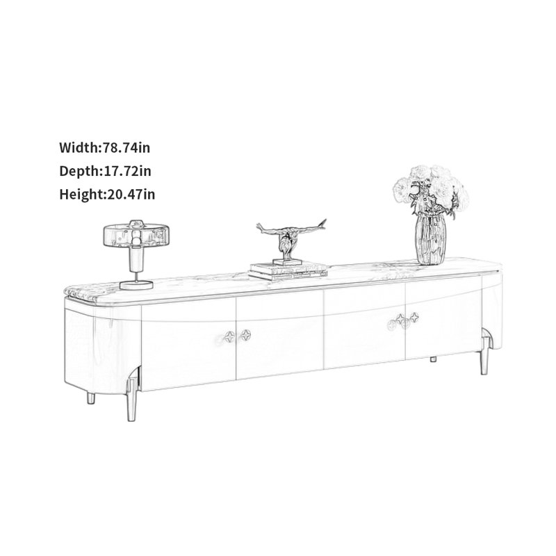 Meuble télé Creative Minimalist, H 20,47 po x l 78,74 po x P 17,72 po
