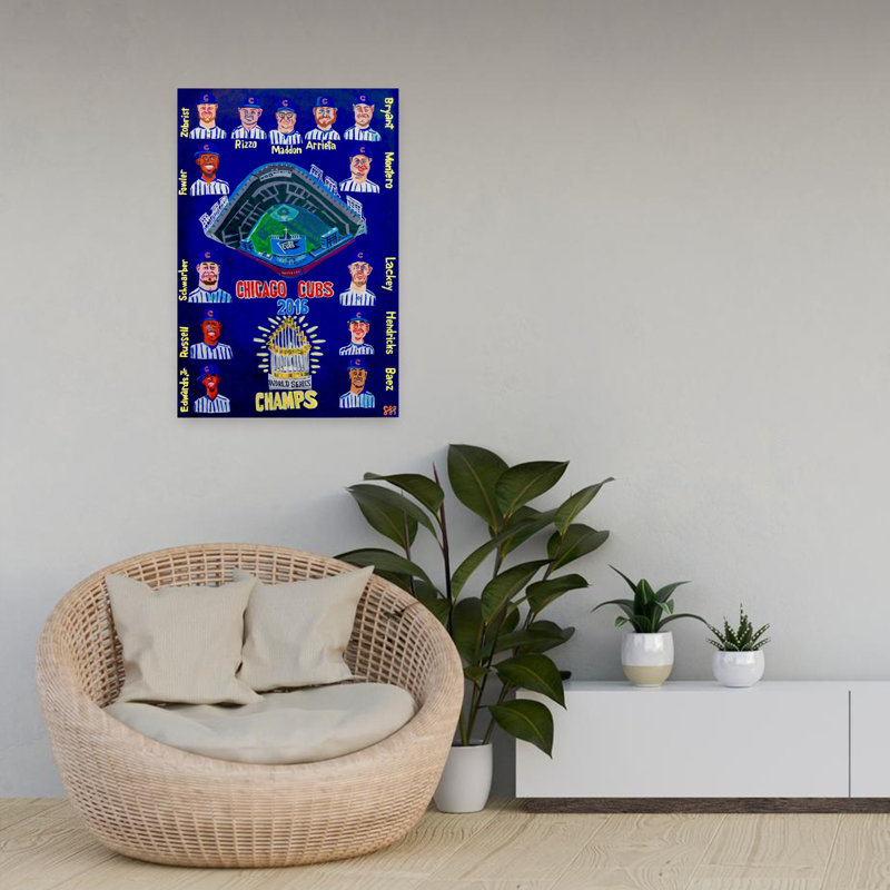 Cubs 2016, art mural contemporain, H 24 po x l 16 po