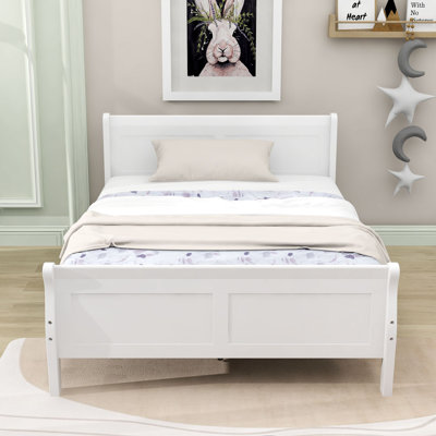 Wood Platform Bed with Headboard and Footboard