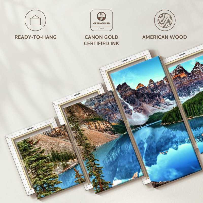 Parc national - Ensemble de 5 toiles tendues, H 74 po x l 34 po x P 1,25 po
